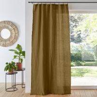 Штора Из 100 осветленного льна Onega 220 x 135 см каштановый LA REDOUTE INTERIEURS  фото, kupilegko.ru